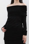 SWAYING/KNIT Water Soluble Wool Lapel SW22AW1T18 Black PS50